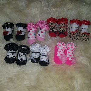 7 pairs ruffle shoe socks